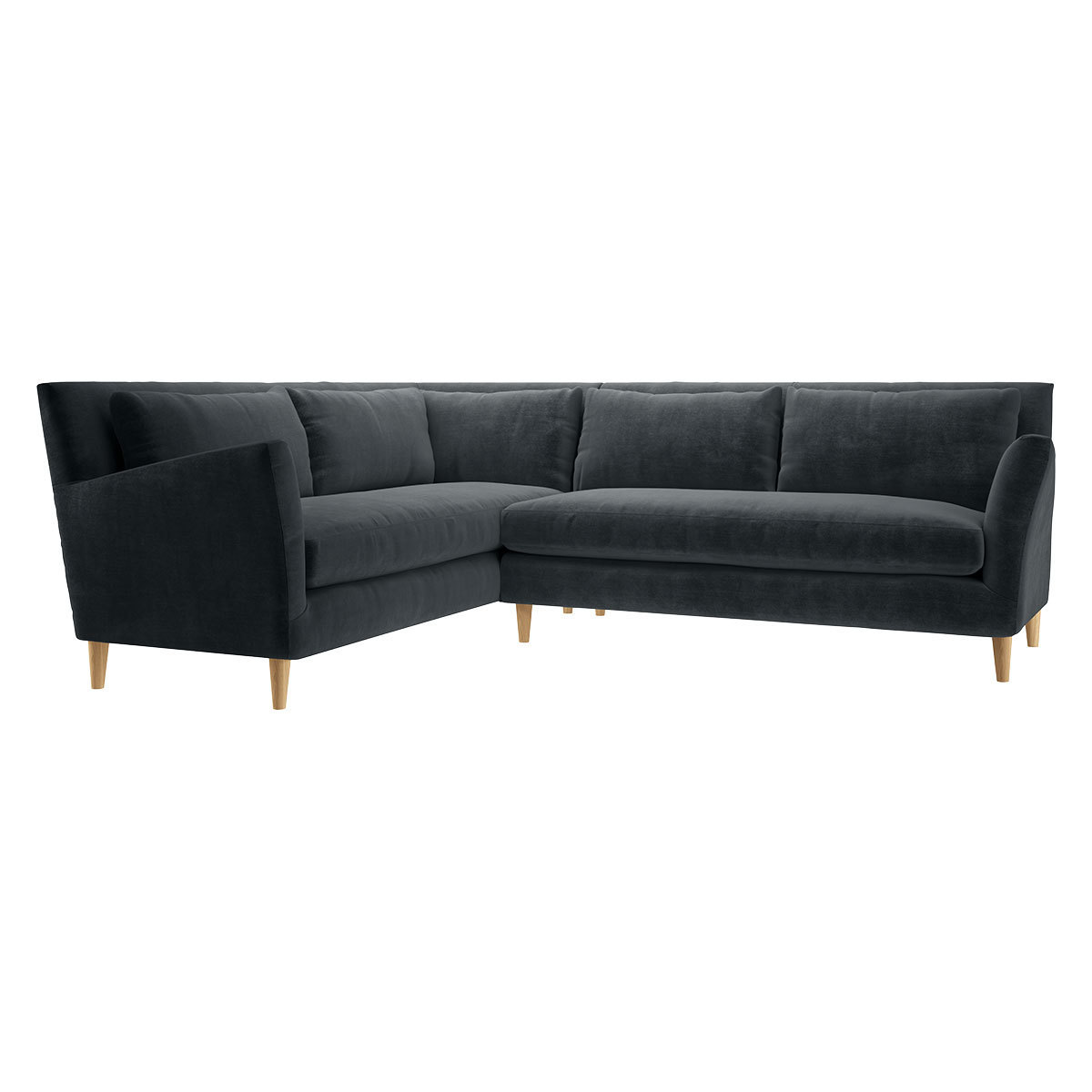 Keele Dark Grey Velvet Right -Arm Corner Sofa, Grey – image 3