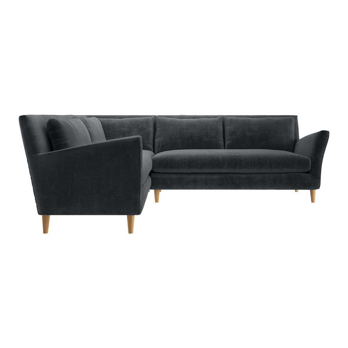 Keele Dark Grey Velvet Right -Arm Corner Sofa, Grey – image 1