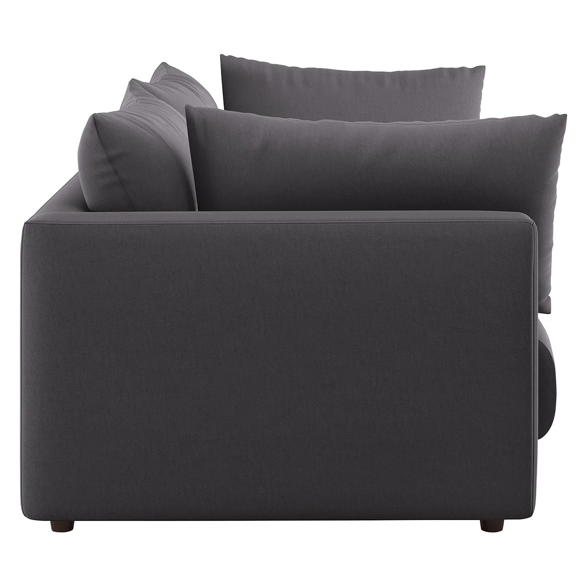 Clemence Grey Cotton 3 Seat Sofa, Charcoal – image 3