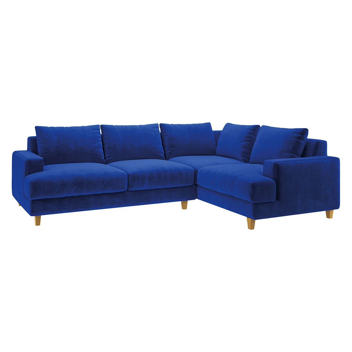 Wiltons Cobalt Blue Velvet Left Hand Corner Sofa, Blue – image 3