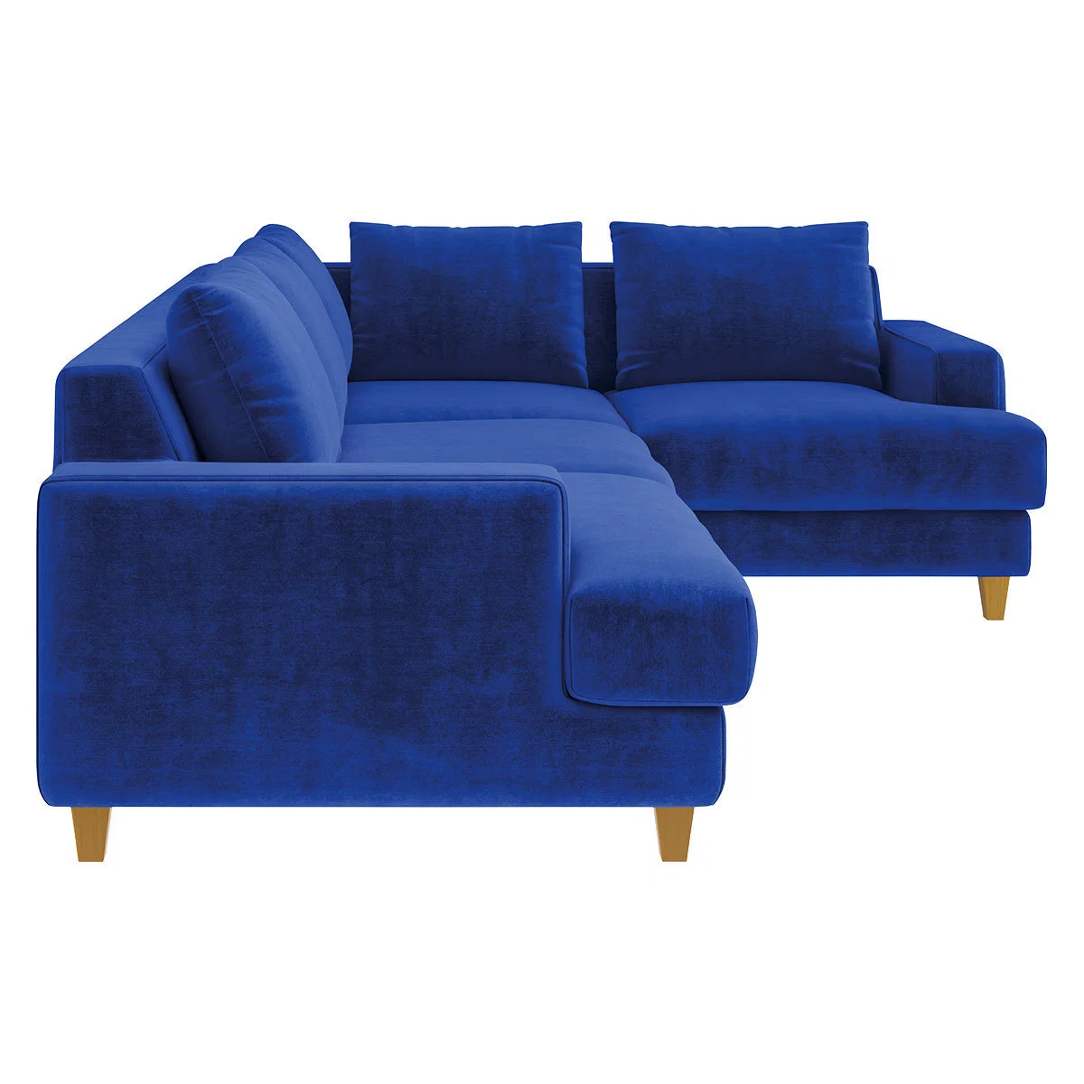 Wiltons Cobalt Blue Velvet Left Hand Corner Sofa, Blue – image 4