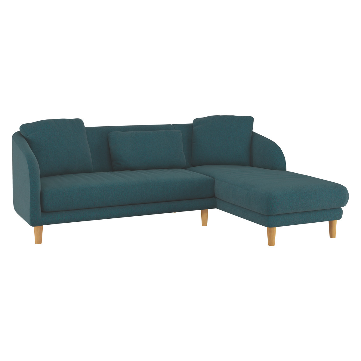 Colby Teal Green Wool Herringbone Right Arm Chaise Sofa, Green – image 3