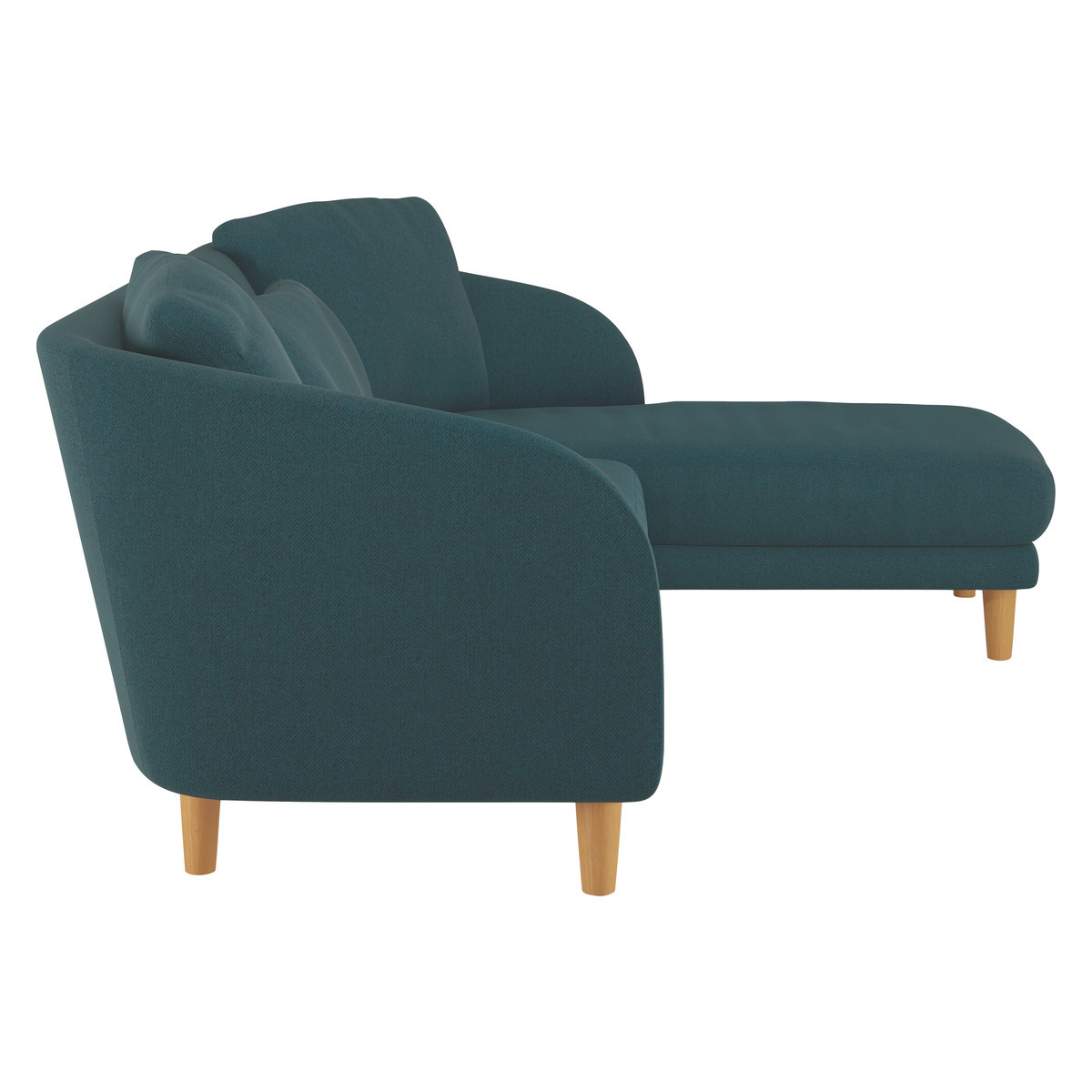 Colby Teal Green Wool Herringbone Right Arm Chaise Sofa, Green – image 4