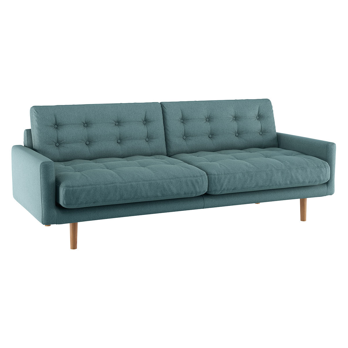 Fenner Teal Blue FaBric 3 Seater Sofa, Blue – image 3