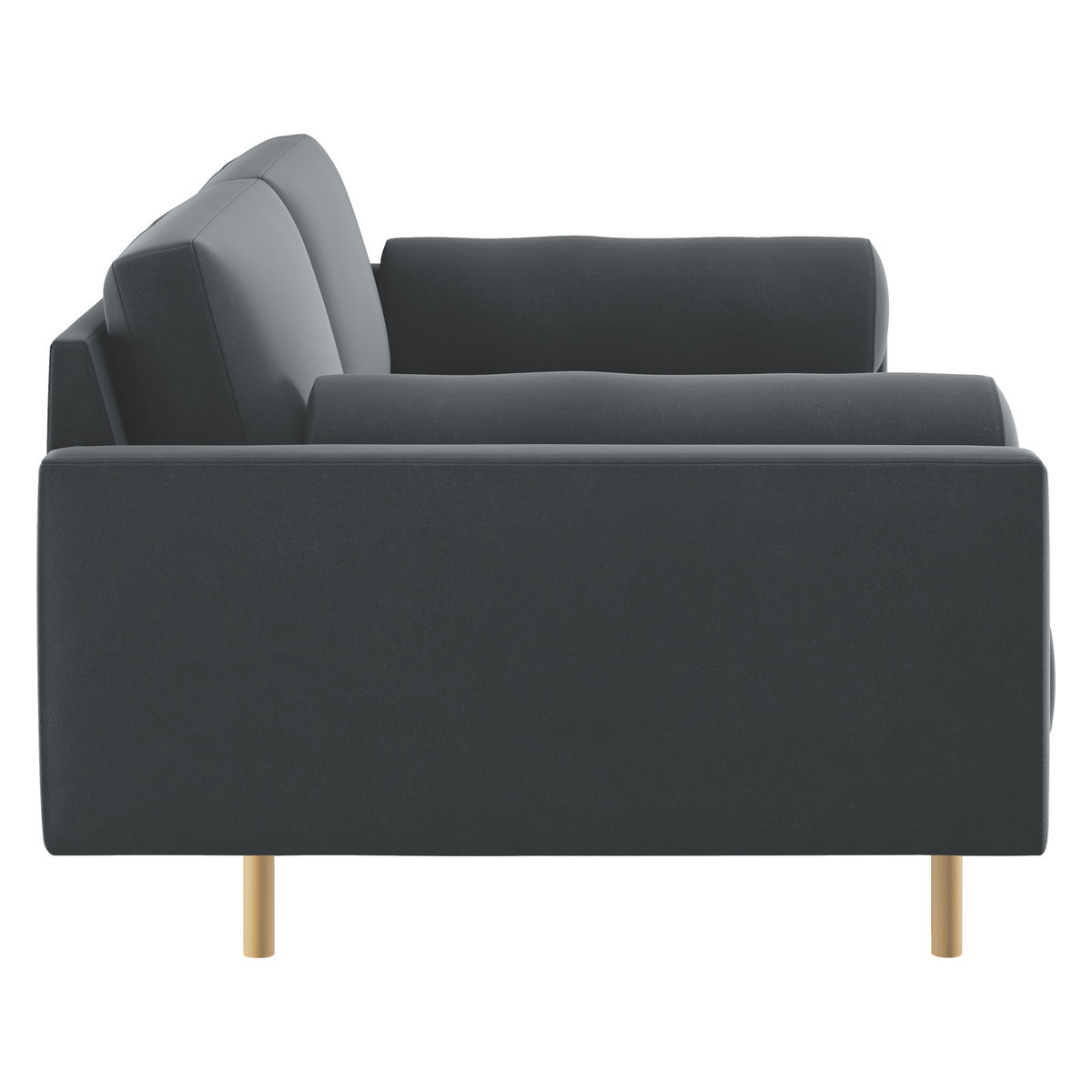 Spencer Dark Grey Velvet 3 Seater Sofa, Oak Legs, Grey – image 4