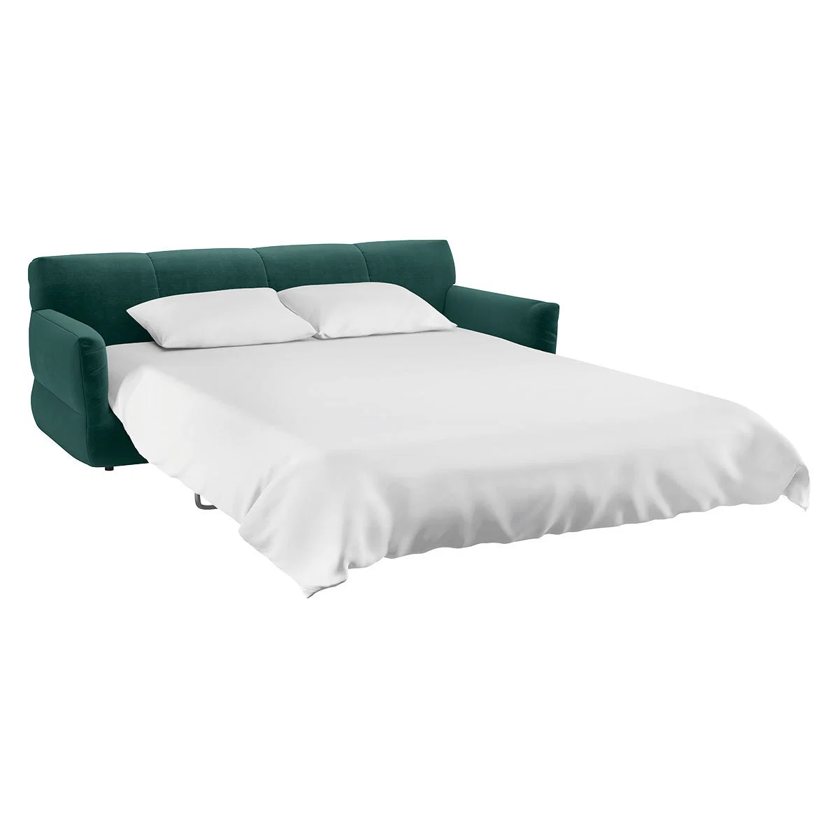 Newington Emerald Green Velvet 3 Seater Sofabed, Green – image 6