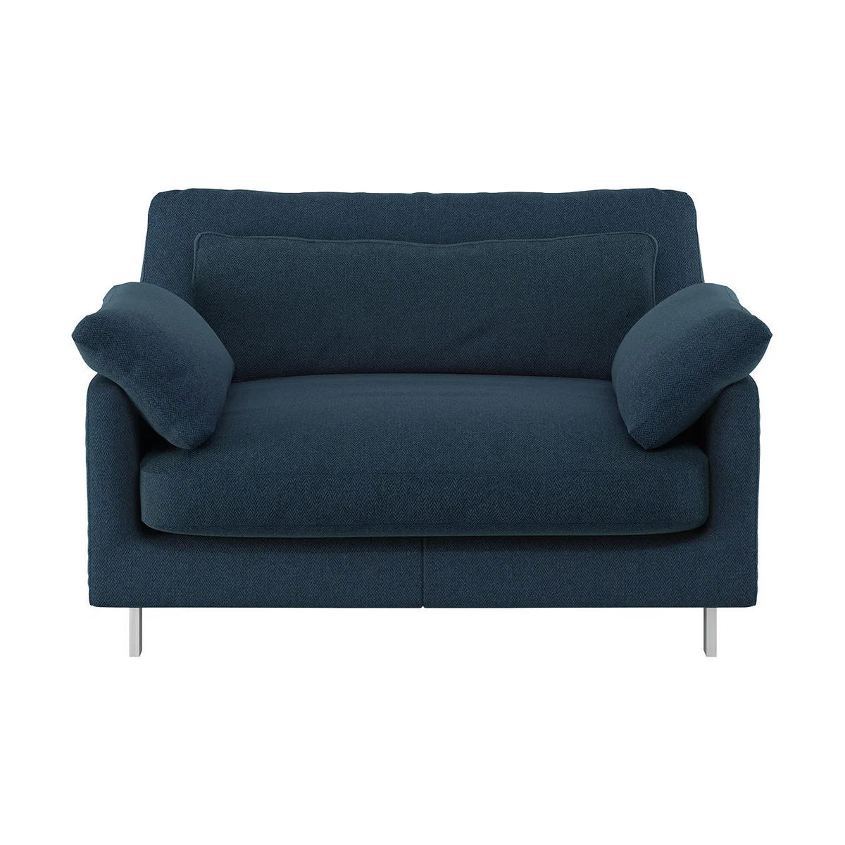 Cuscino Navy Blue Herringbone Wool Mix Compact Sofa, Navy – image 1