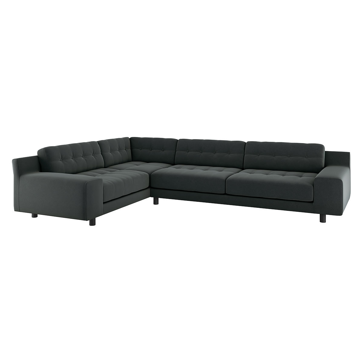 Hendricks Grey Velvet Right Arm Corner Sofa, Grey – image 4