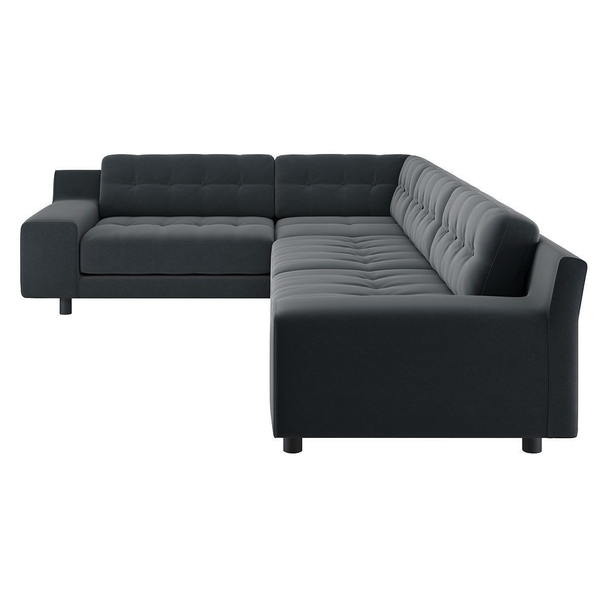 Hendricks Grey Velvet Right Arm Corner Sofa, Grey – image 5