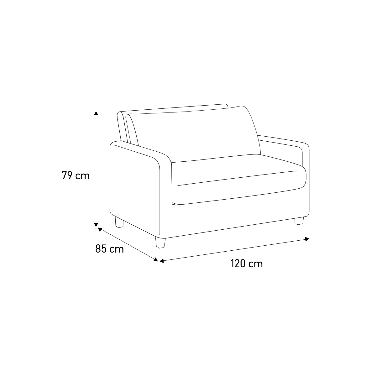 Chester Light Brown Luxury Leather Compact Sofa, Light Brown – image 7