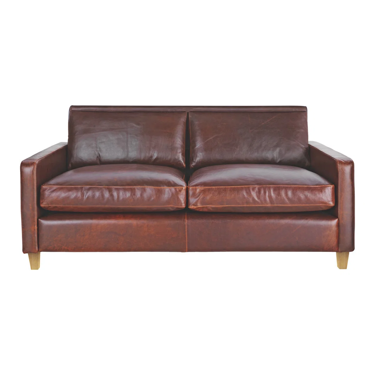Chester Tan Leather 2 Seater Sofa, Tan – image 1