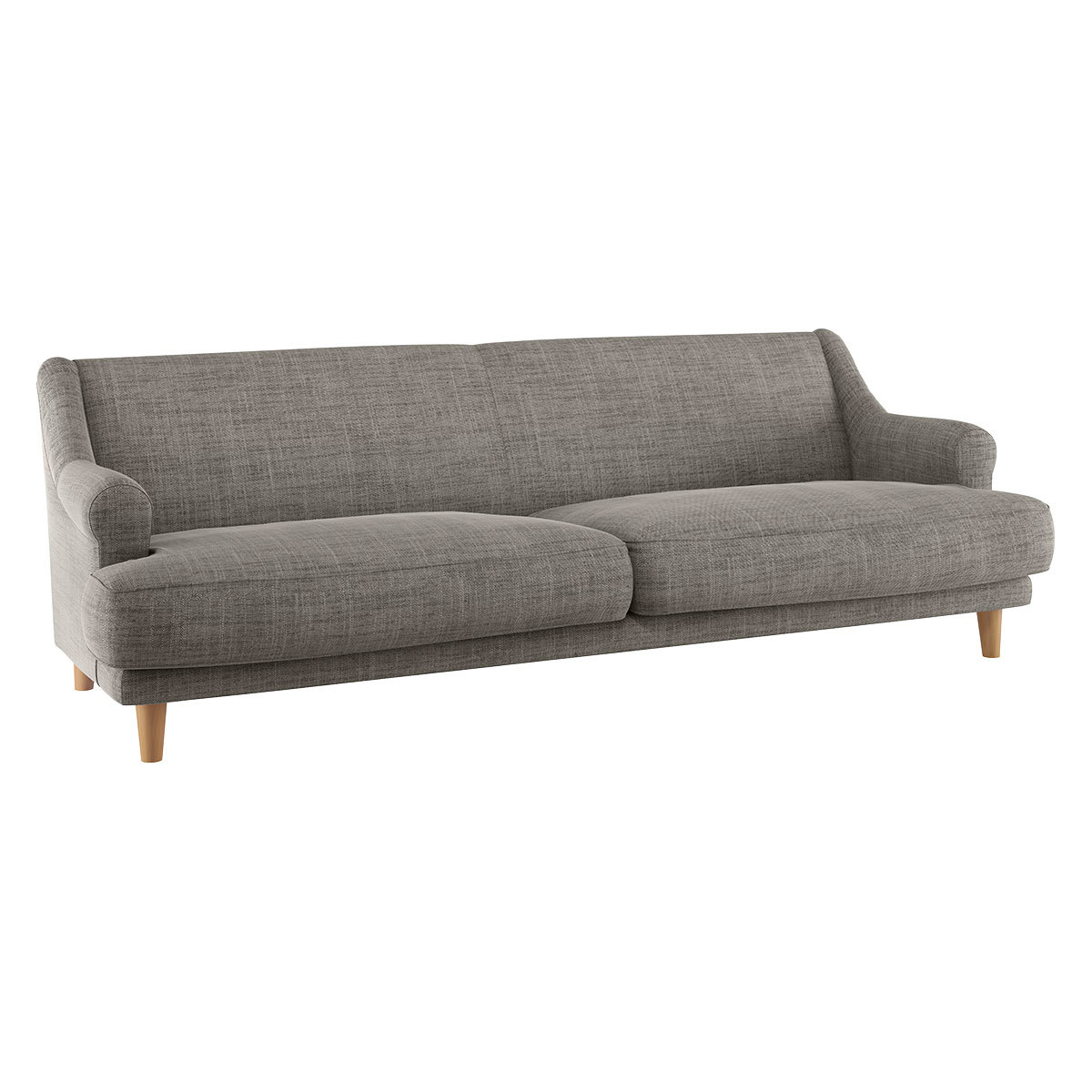 Townsend Black And White Italian Woven FaBric 4 Seater Sofa, Black And White – image 3