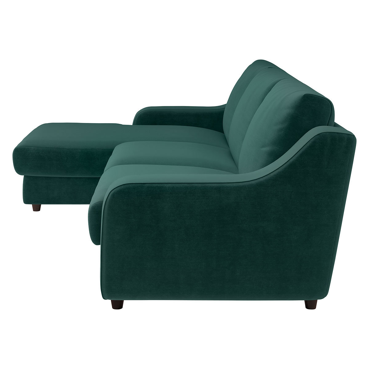 Slope Emerald Green Velvet Left Arm Chaise Sofa, Green – image 4