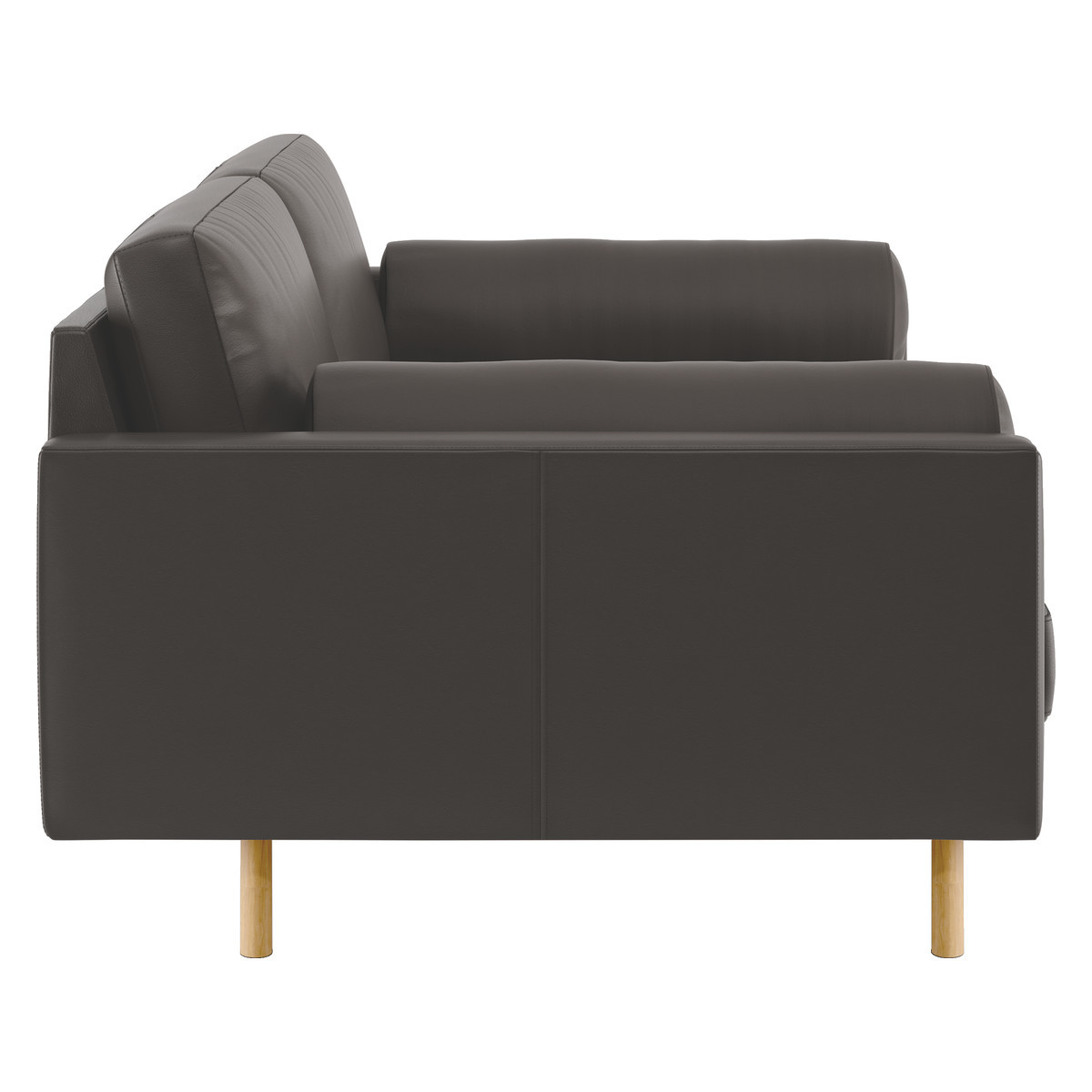 Spencer Brown Leather 2 Seater Sofa, Oak Legs, Brown – image 4