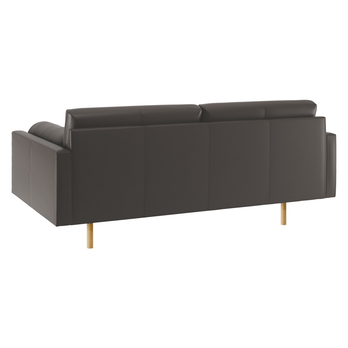 Spencer Brown Leather 2 Seater Sofa, Oak Legs, Brown – image 5