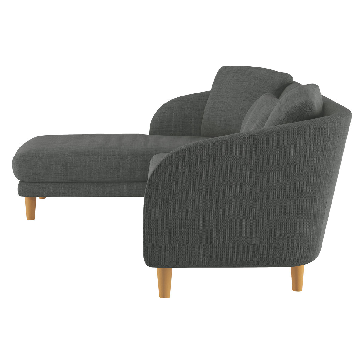 Colby Charcoal Grey Italian Woven FaBric Left Arm Chaise Sofa, Charcoal – image 4