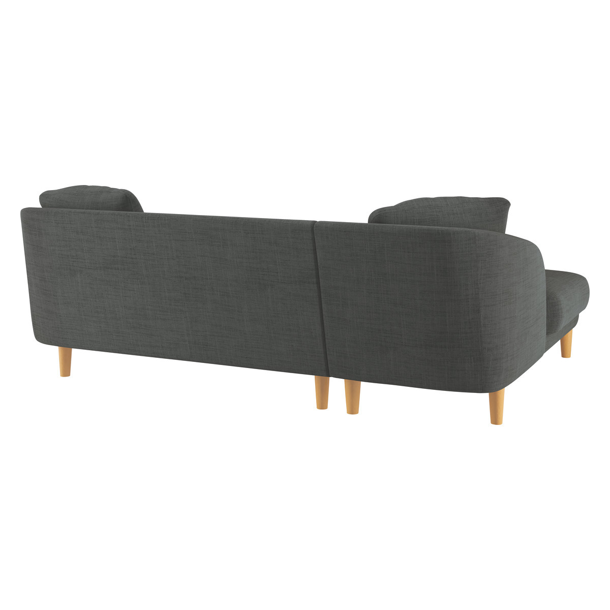 Colby Charcoal Grey Italian Woven FaBric Left Arm Chaise Sofa, Charcoal – image 5