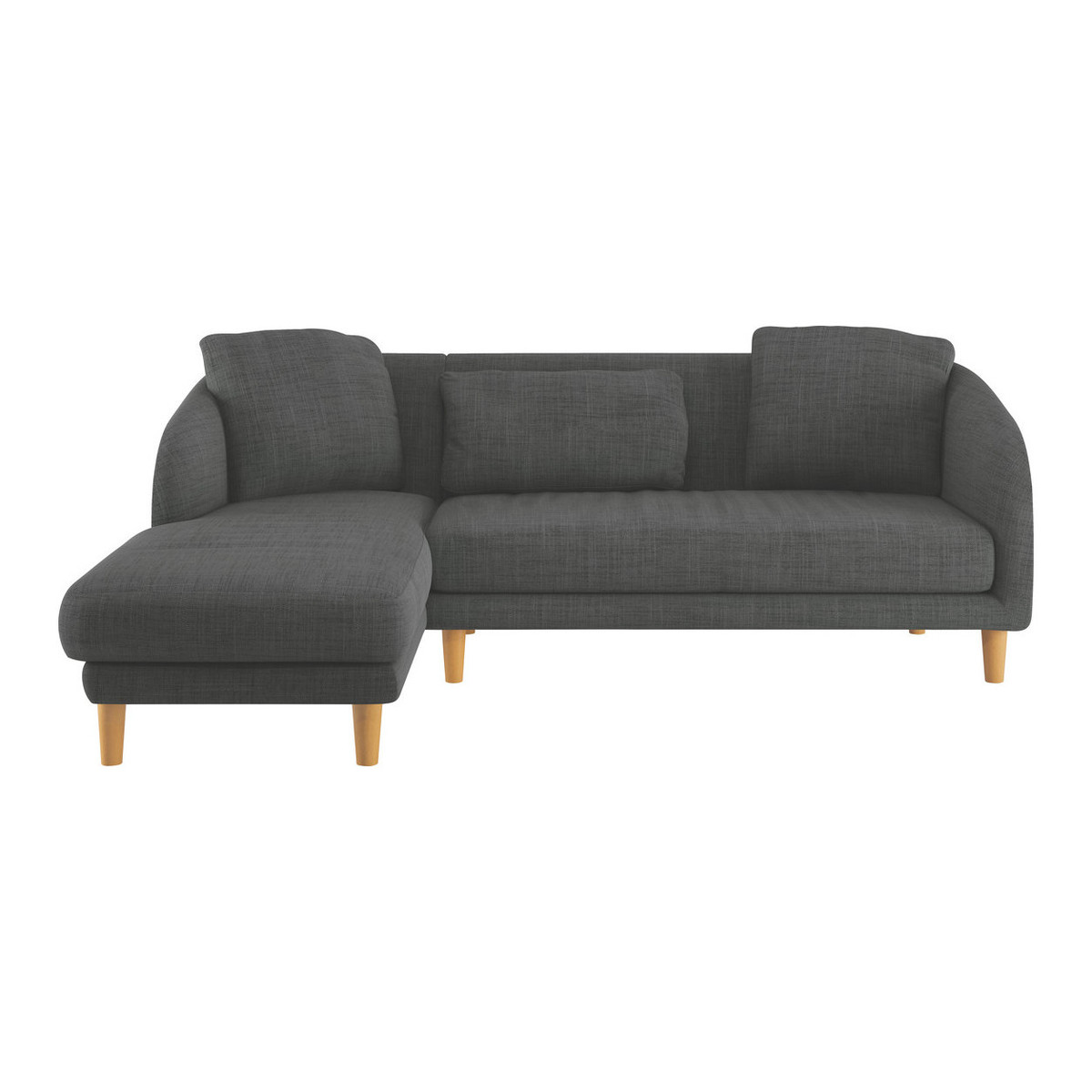 Colby Charcoal Grey Italian Woven FaBric Left Arm Chaise Sofa, Charcoal – image 1