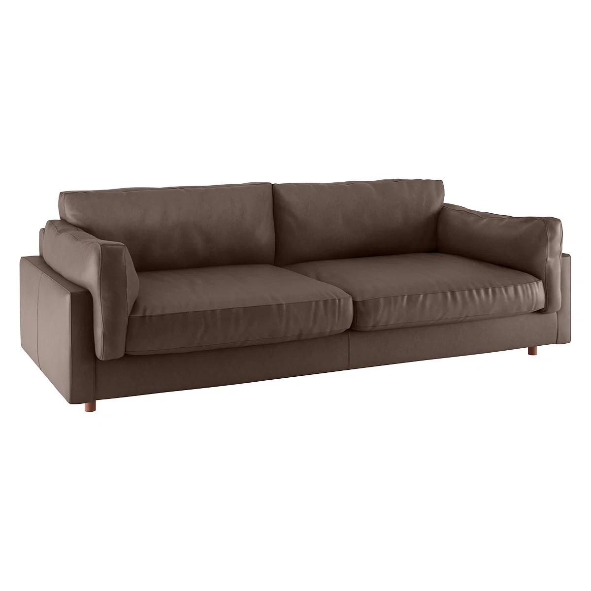 Elkin Chocolate Leather 4 Seat Sofa, Brown – image 3