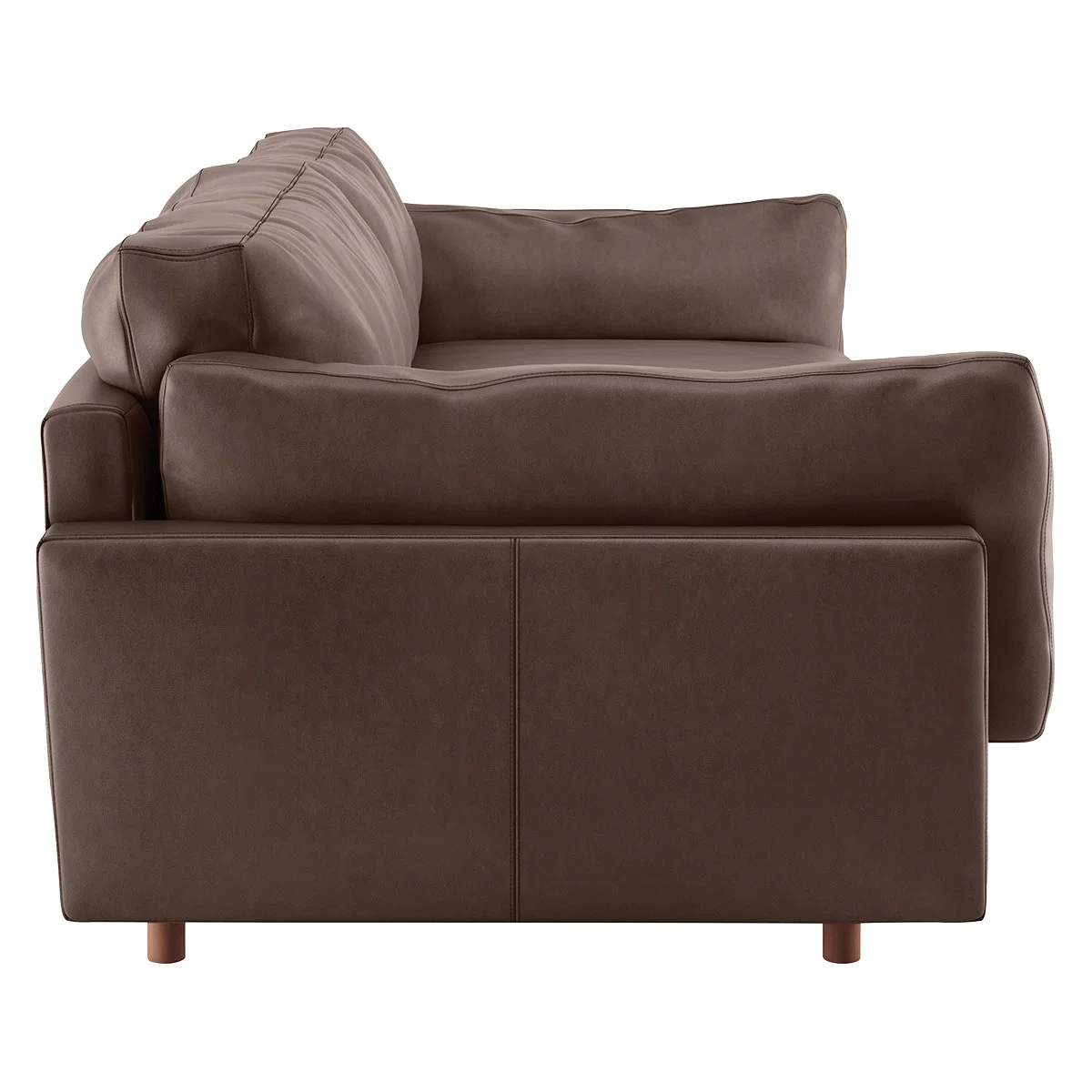 Elkin Chocolate Leather 4 Seat Sofa, Brown – image 4