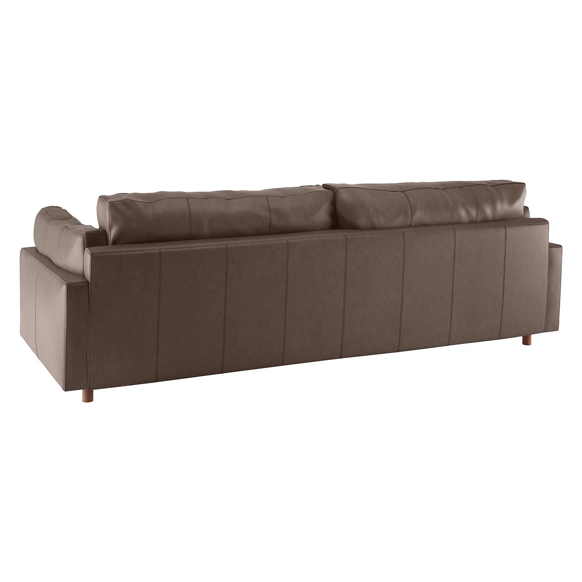 Elkin Chocolate Leather 4 Seat Sofa, Brown – image 5