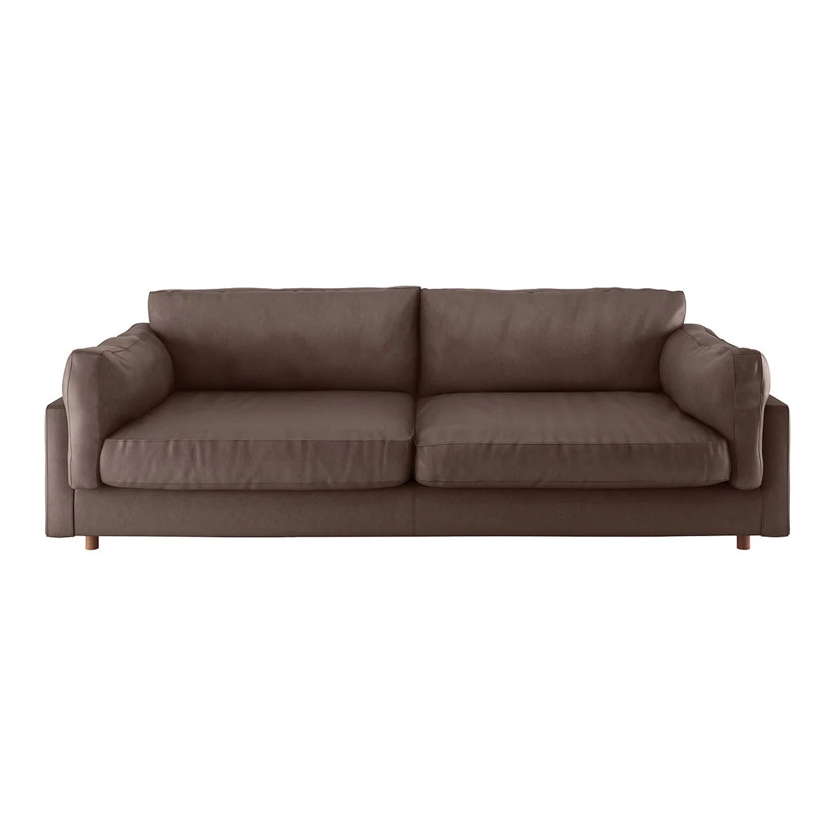 Elkin Chocolate Leather 4 Seat Sofa, Brown – image 1