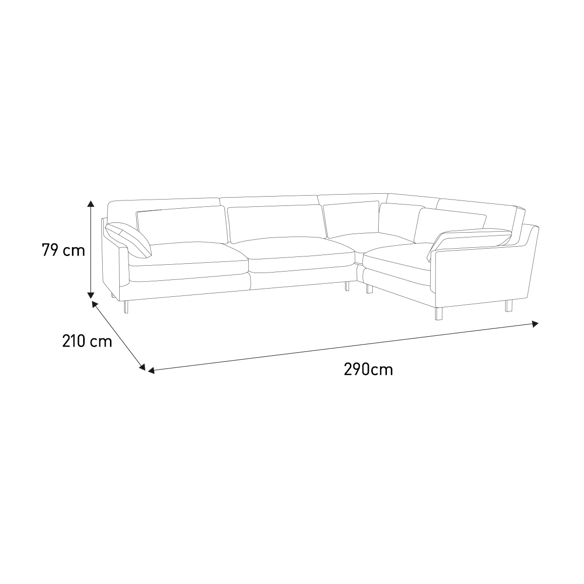 Cuscino Moss Green 4 Seater Left Hand Corner Sofa, Moss Green – image 7