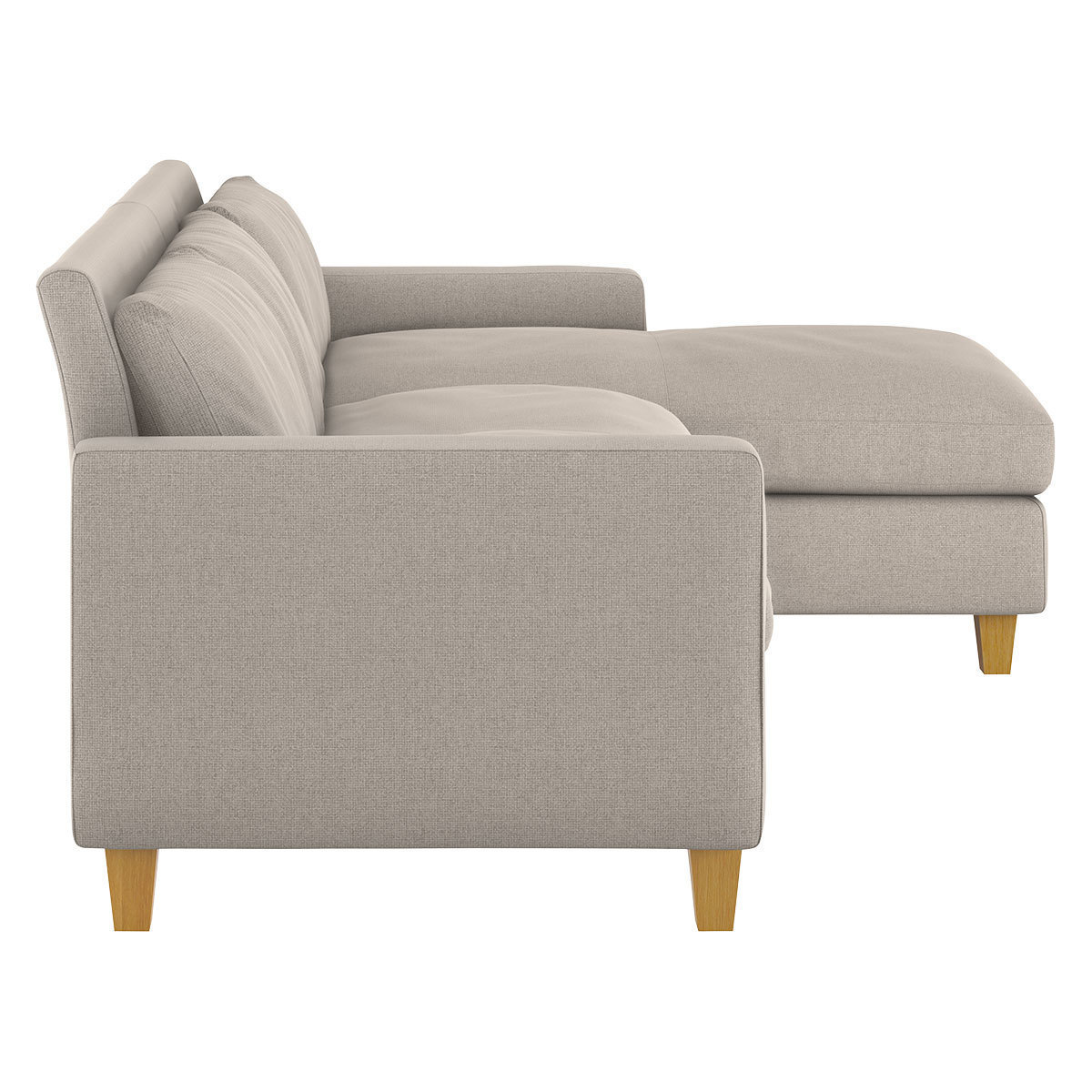 Chester Natural FaBric 3 Seater Chaise Sofa, Oak Feet, Natural – image 3
