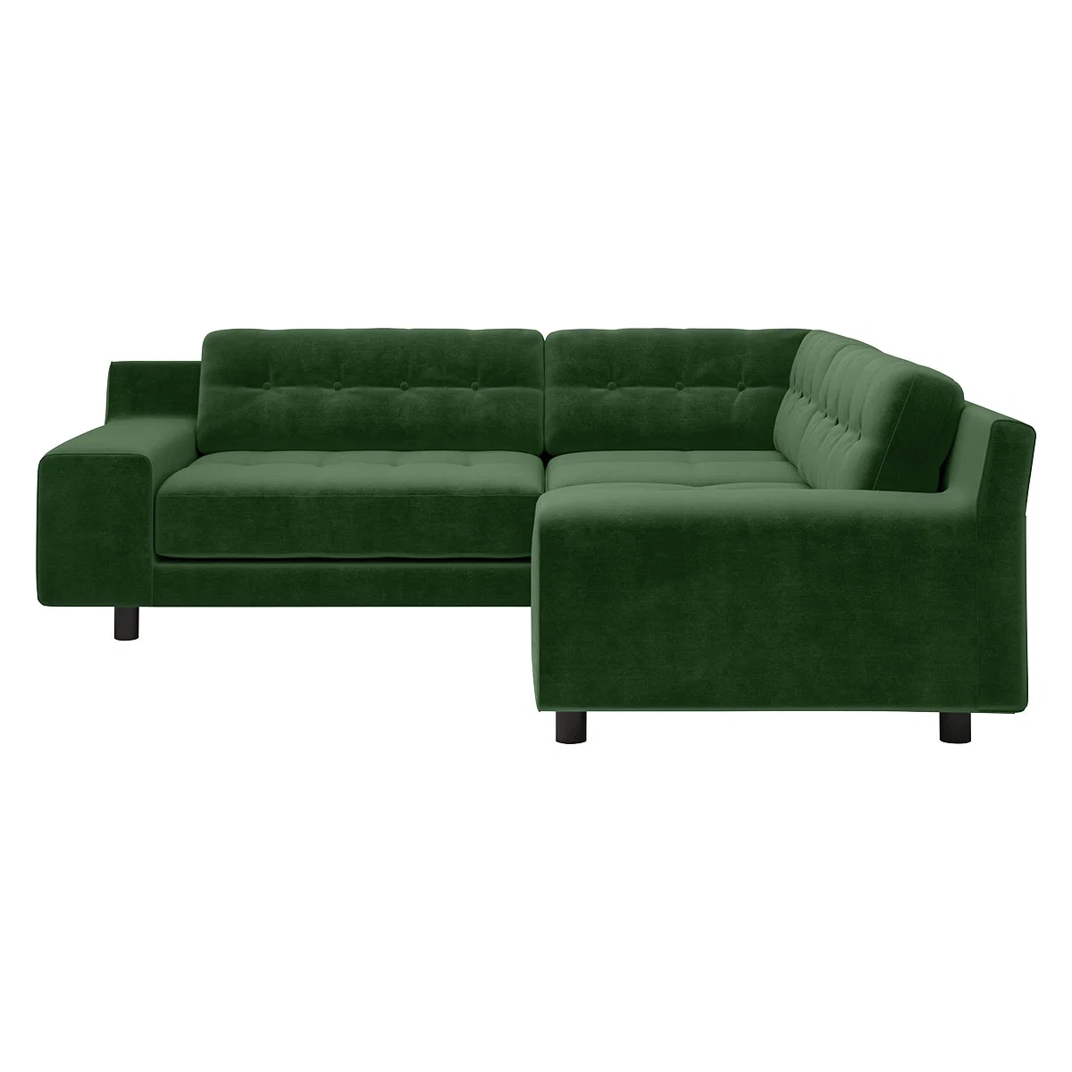 Hendricks 3 Seater Moss Green Velvet Right Hand Corner Sofa, Moss Green – image 4