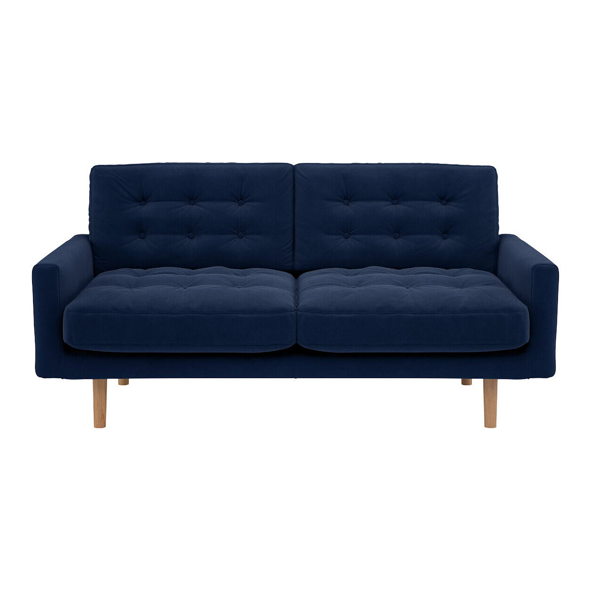 Fenner Navy Blue Velvet 2 Seater Sofa, Navy – image 1