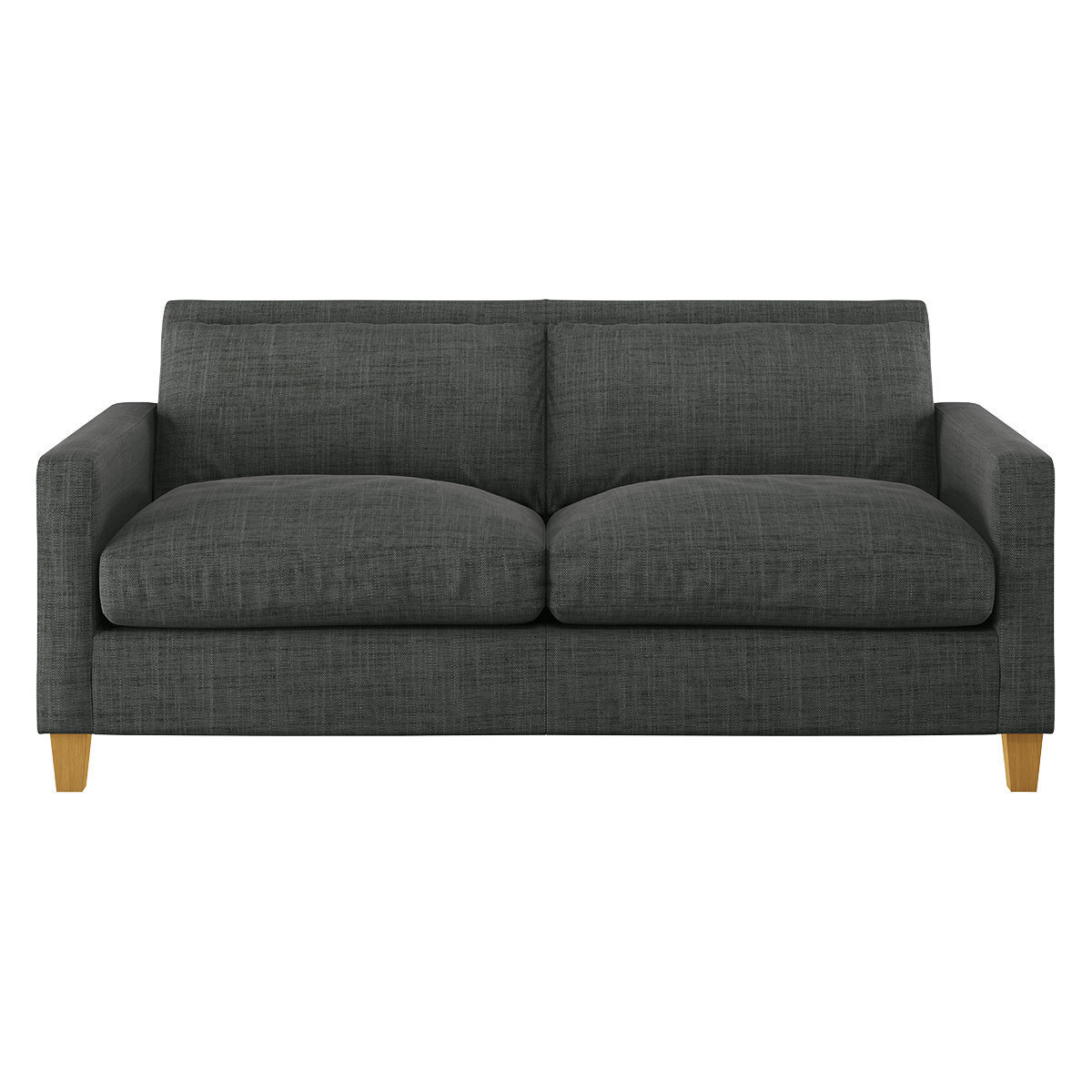 Chester Charcoal Grey Italian Woven 2 Seater Sofa, Oak Stained Feet, Charcoal – image 3