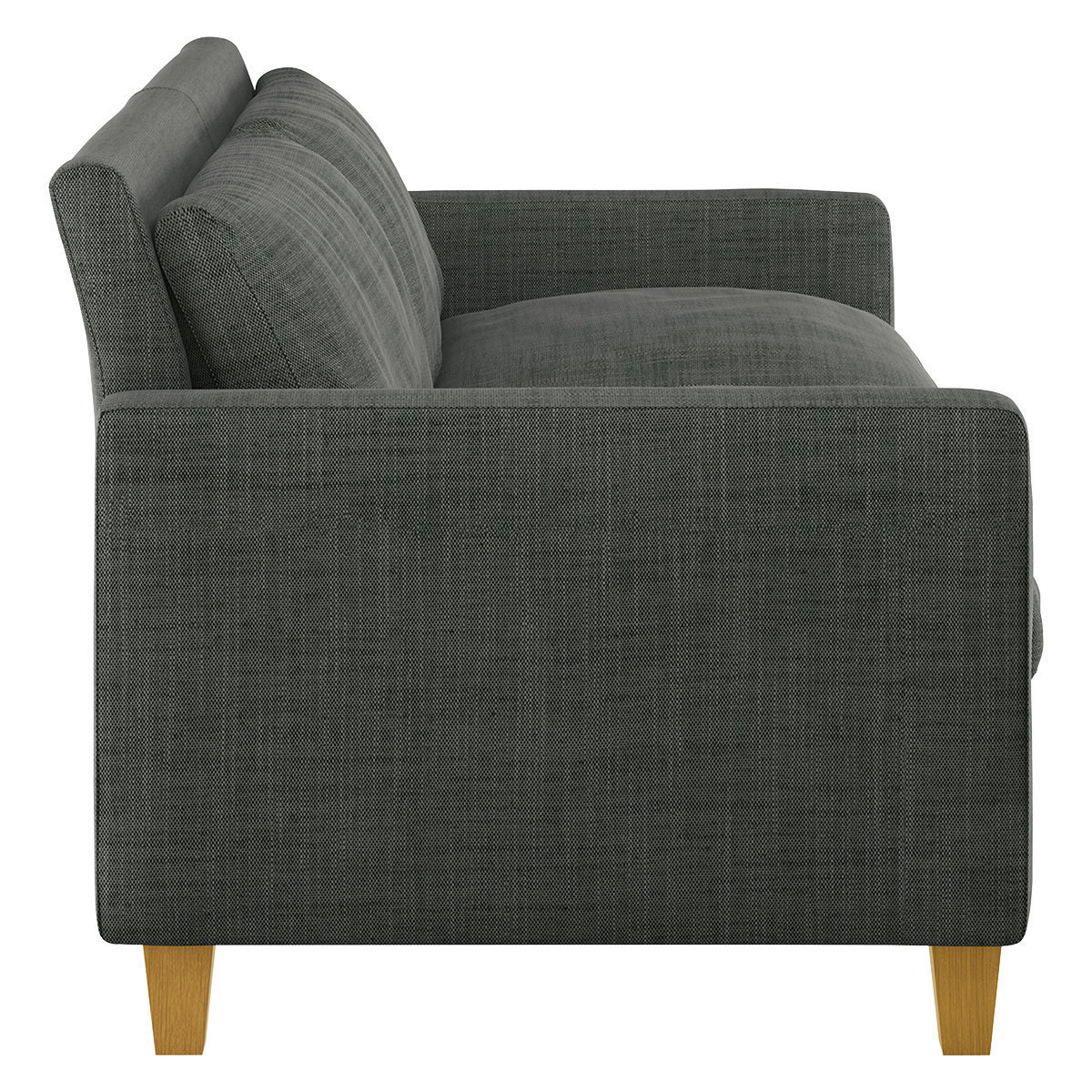 Chester Charcoal Grey Italian Woven 2 Seater Sofa, Oak Stained Feet, Charcoal – image 4