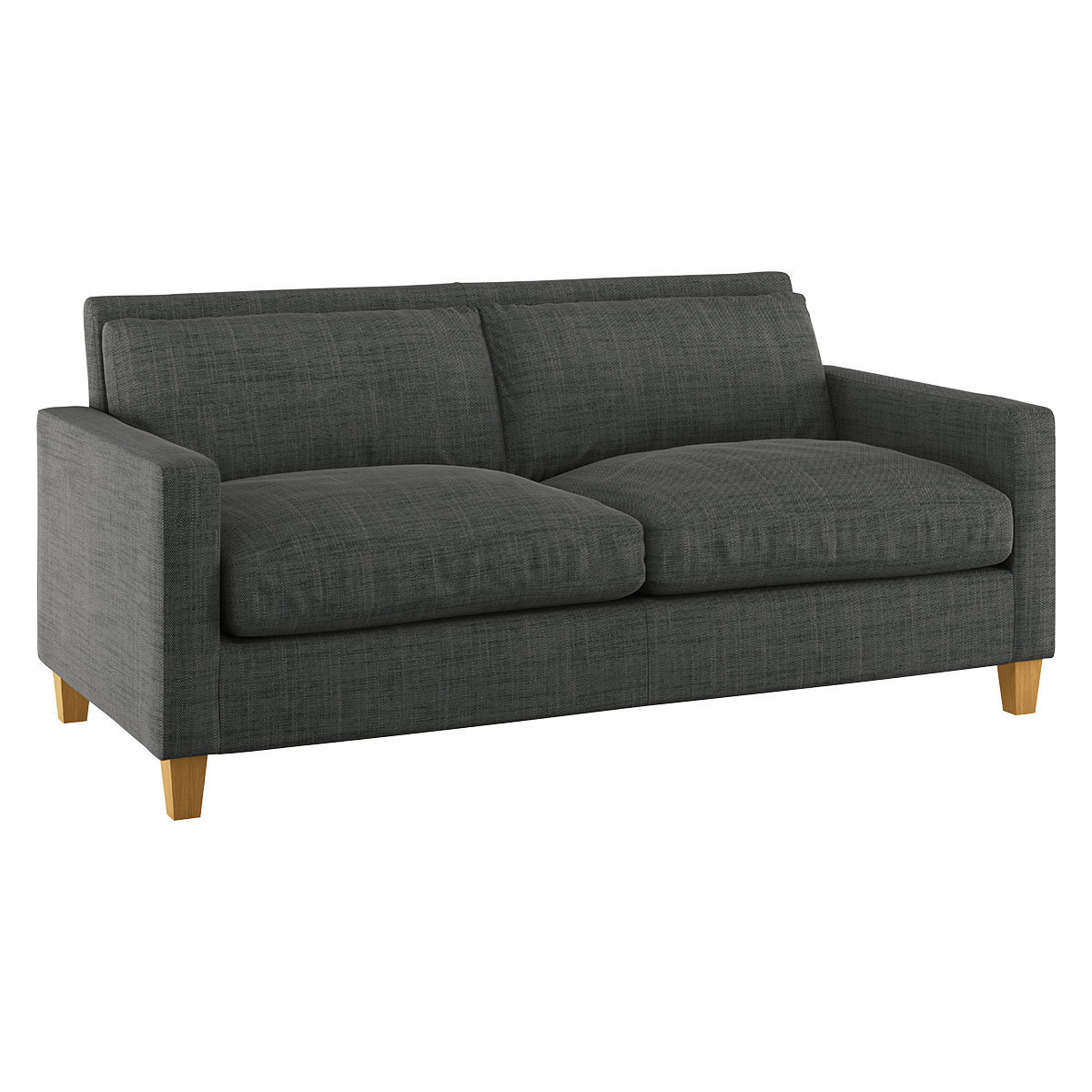 Chester Charcoal Grey Italian Woven 2 Seater Sofa, Oak Stained Feet, Charcoal – image 6
