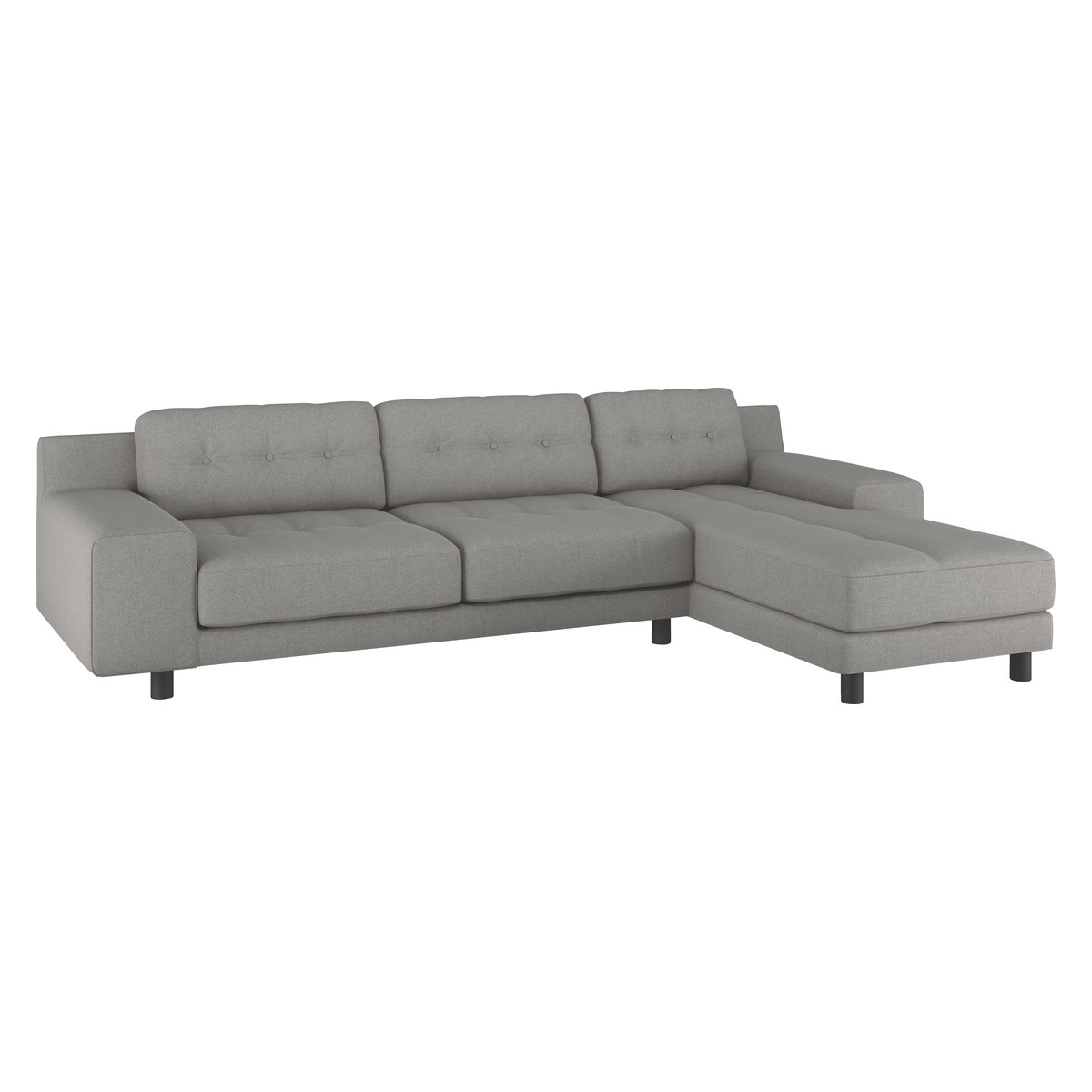 Hendricks Grey Wool Right Arm Chaise Sofa, Grey – image 3