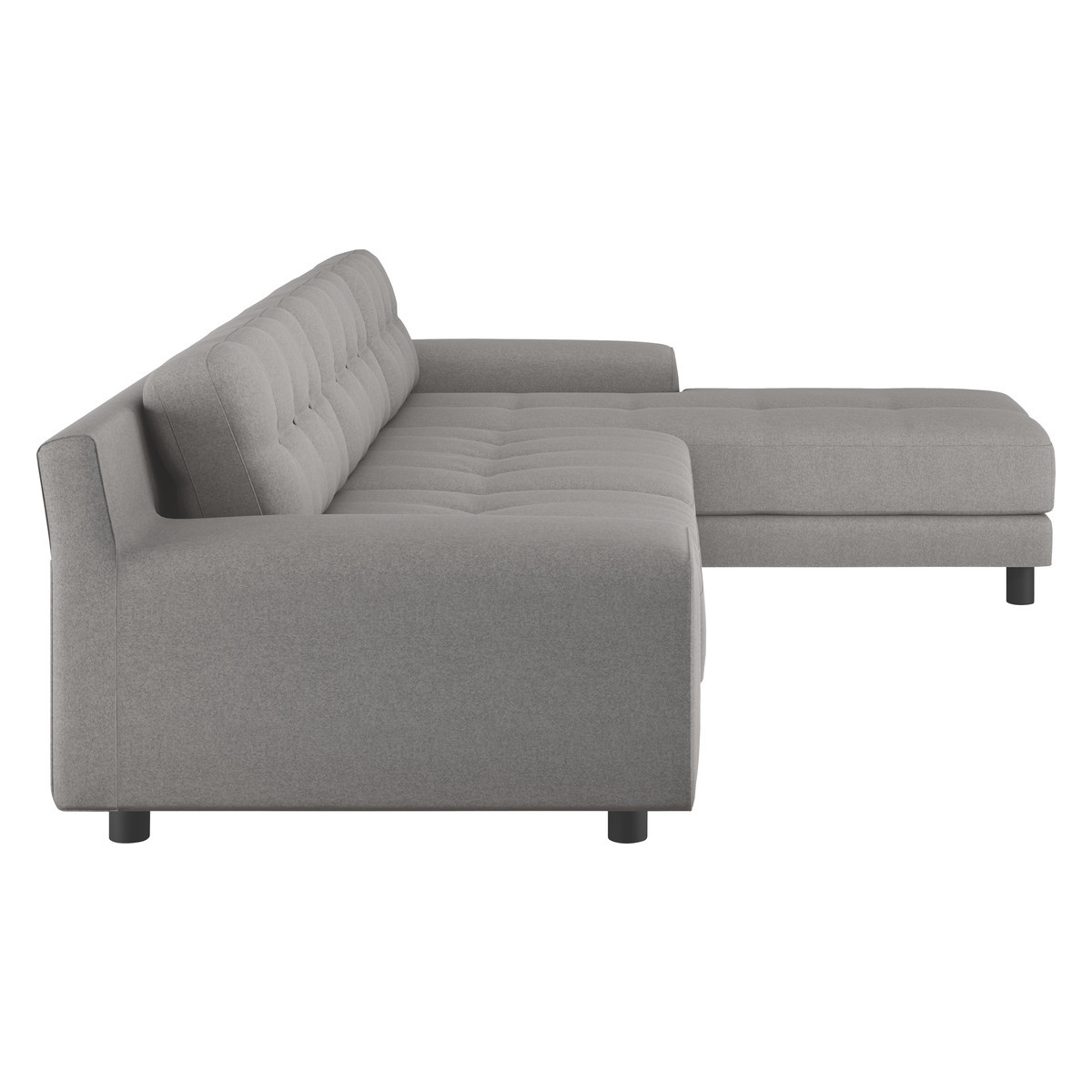 Hendricks Grey Wool Right Arm Chaise Sofa, Grey – image 4
