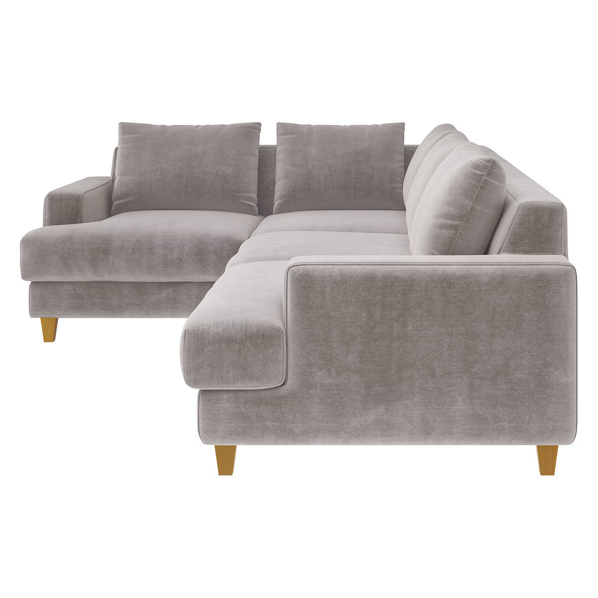 Wiltons Light Grey Velvet Right Hand Corner Sofa, Grey – image 4