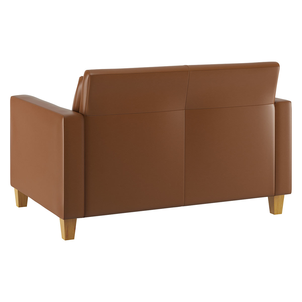Chester Light Brown Leather Compact Sofa, Oak Stained Feet, Light Brown – image 5