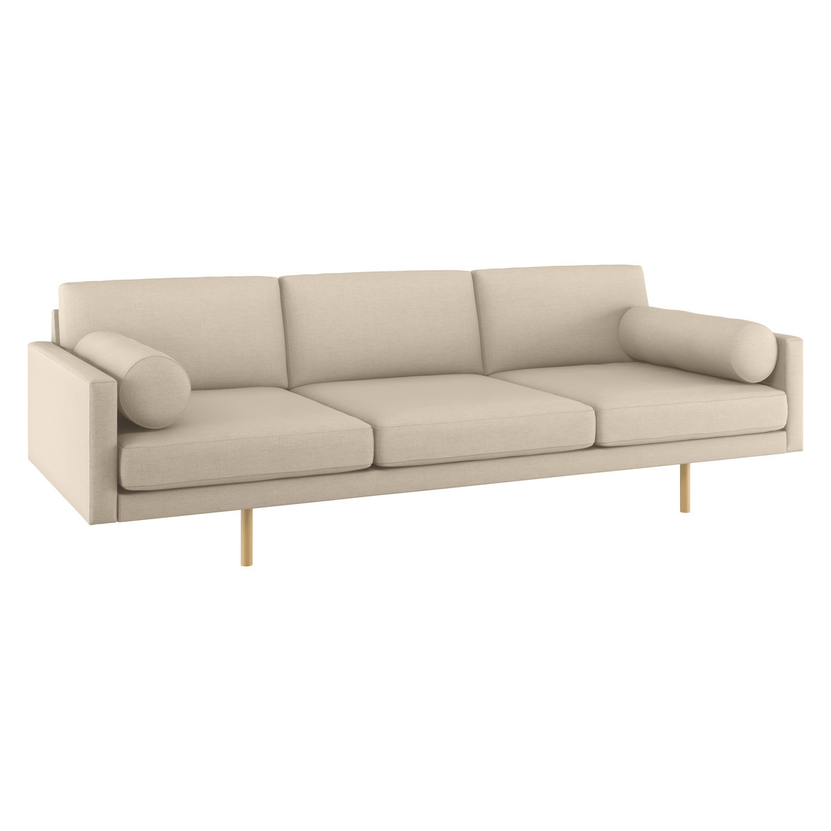 Spencer Natural Italian Woven 4 Seater Sofa, Oak Legs, Natural – image 3