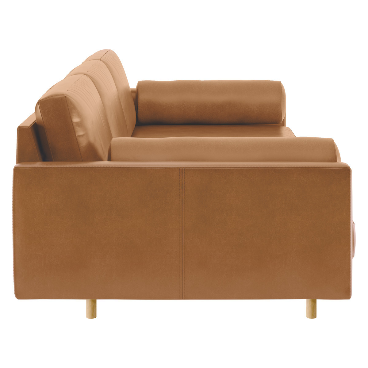 Spencer Mid Tan Leather 4 Seater Sofa, Oak Legs, Mid Tan – image 4