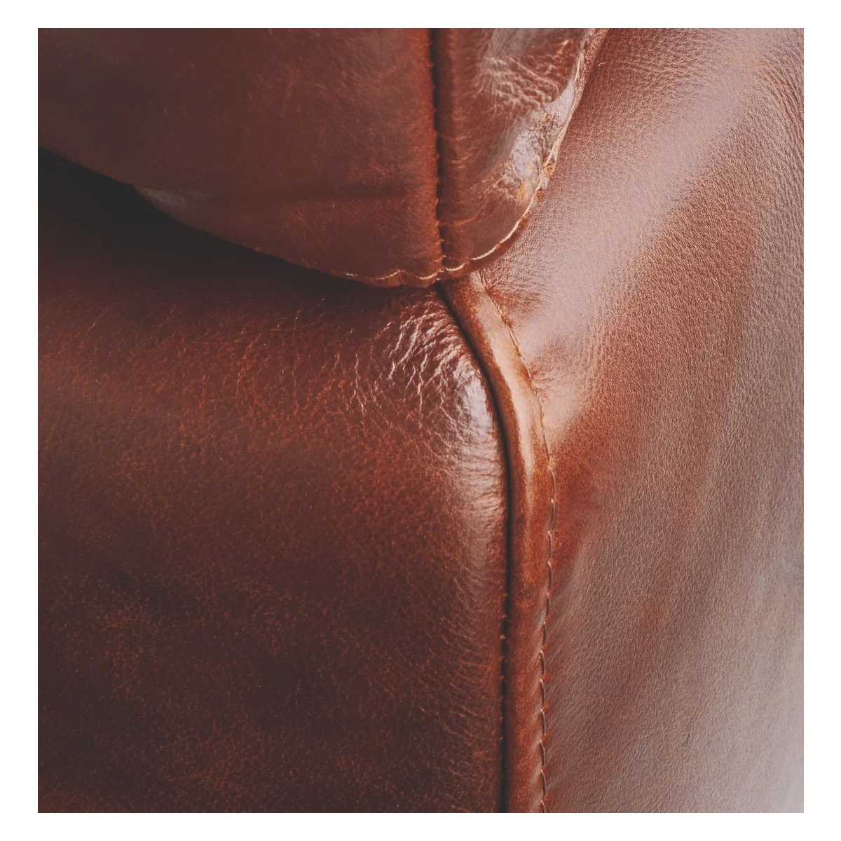Chester Tan Leather 3 Seater Chaise Sofa, Dark Stained Feet, Tan – image 5