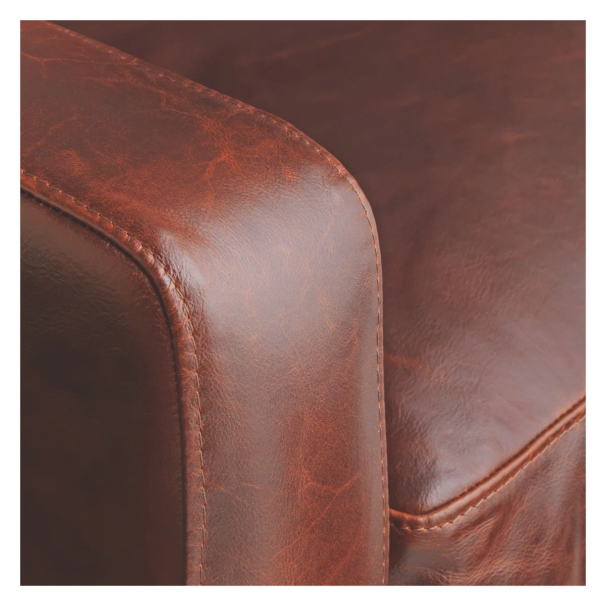 Chester Tan Leather 3 Seater Chaise Sofa, Dark Stained Feet, Tan – image 6