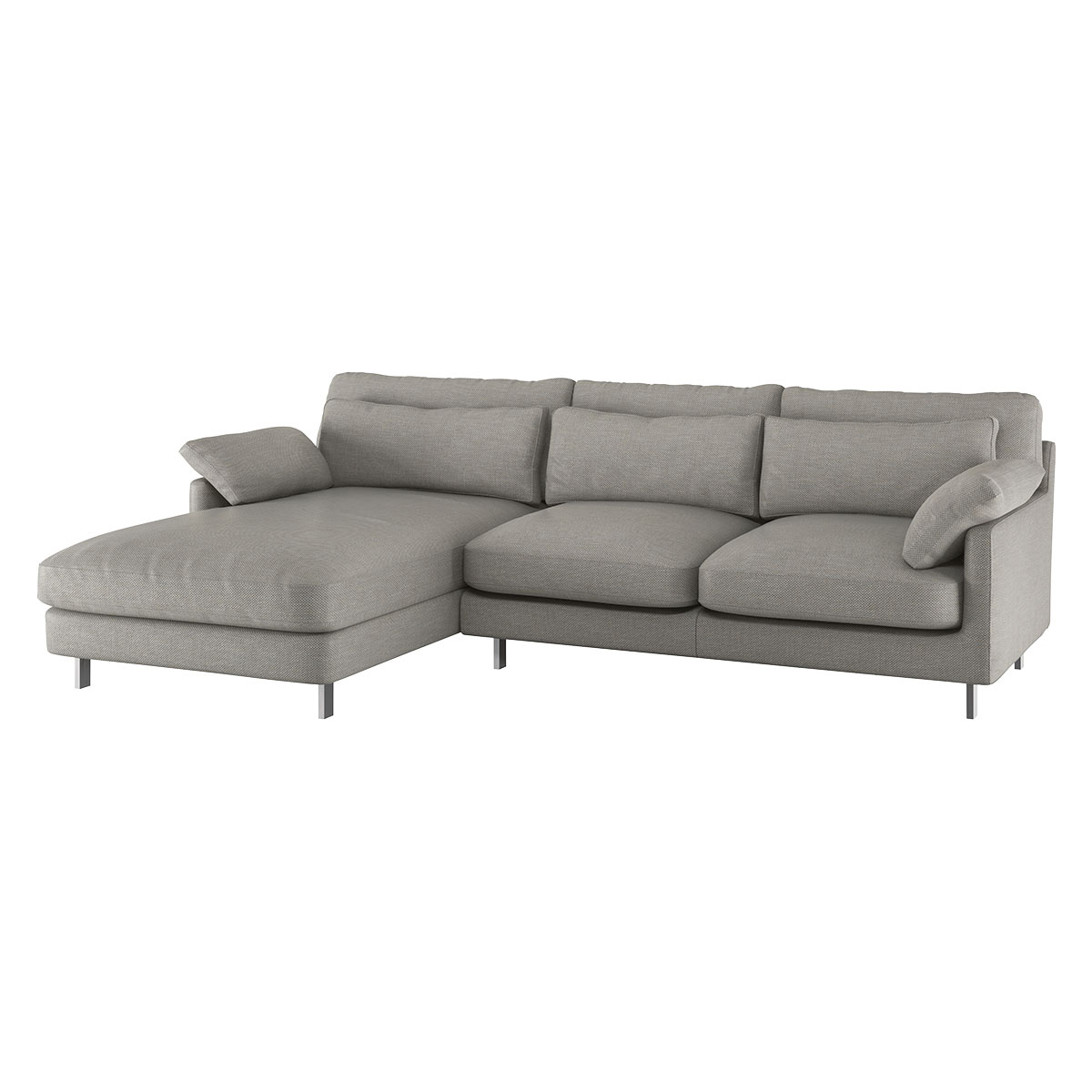 Cuscino Grey Textured Left-Arm Chaise Sofa, Grey – image 3