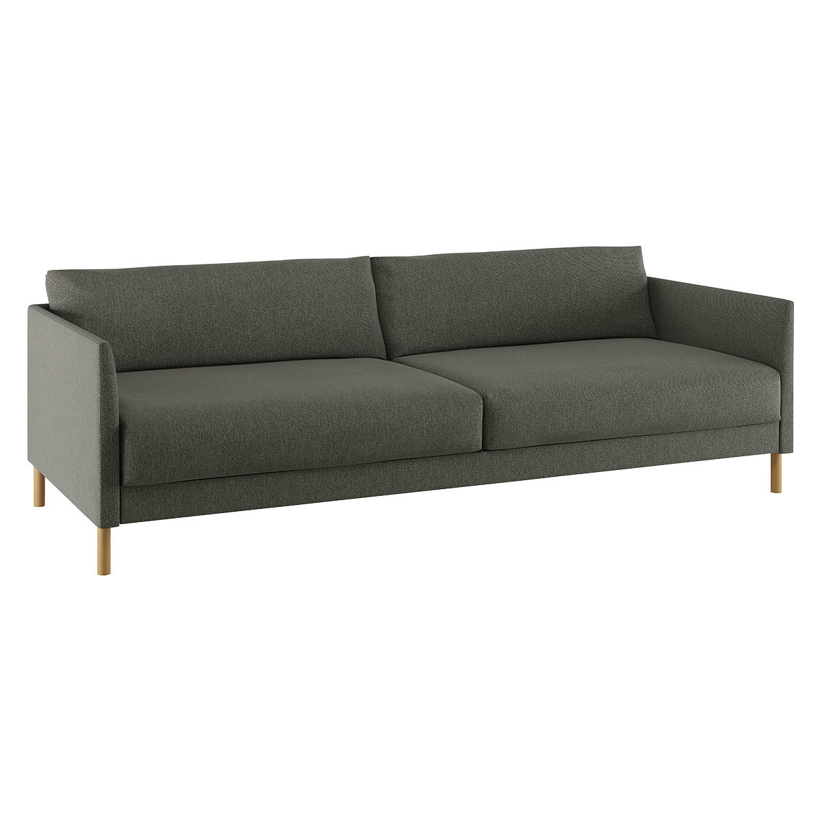 Hyde Charcoal Grey FaBric 3 Seater Sofa Bed, Wooden Legs, Charcoal – image 3