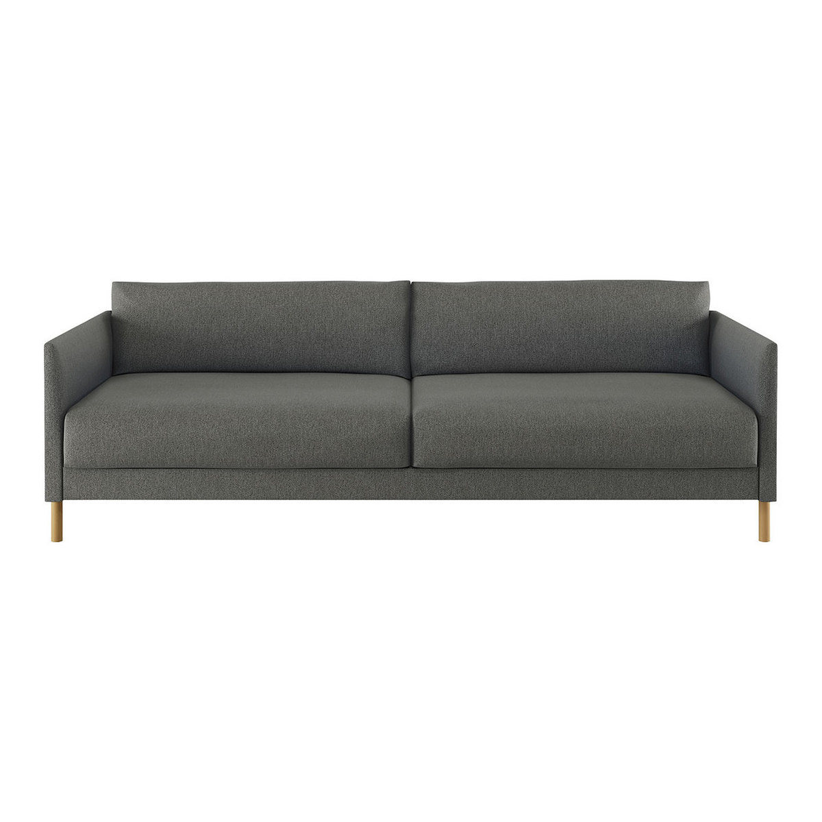 Hyde Charcoal Grey FaBric 3 Seater Sofa Bed, Wooden Legs, Charcoal – image 1