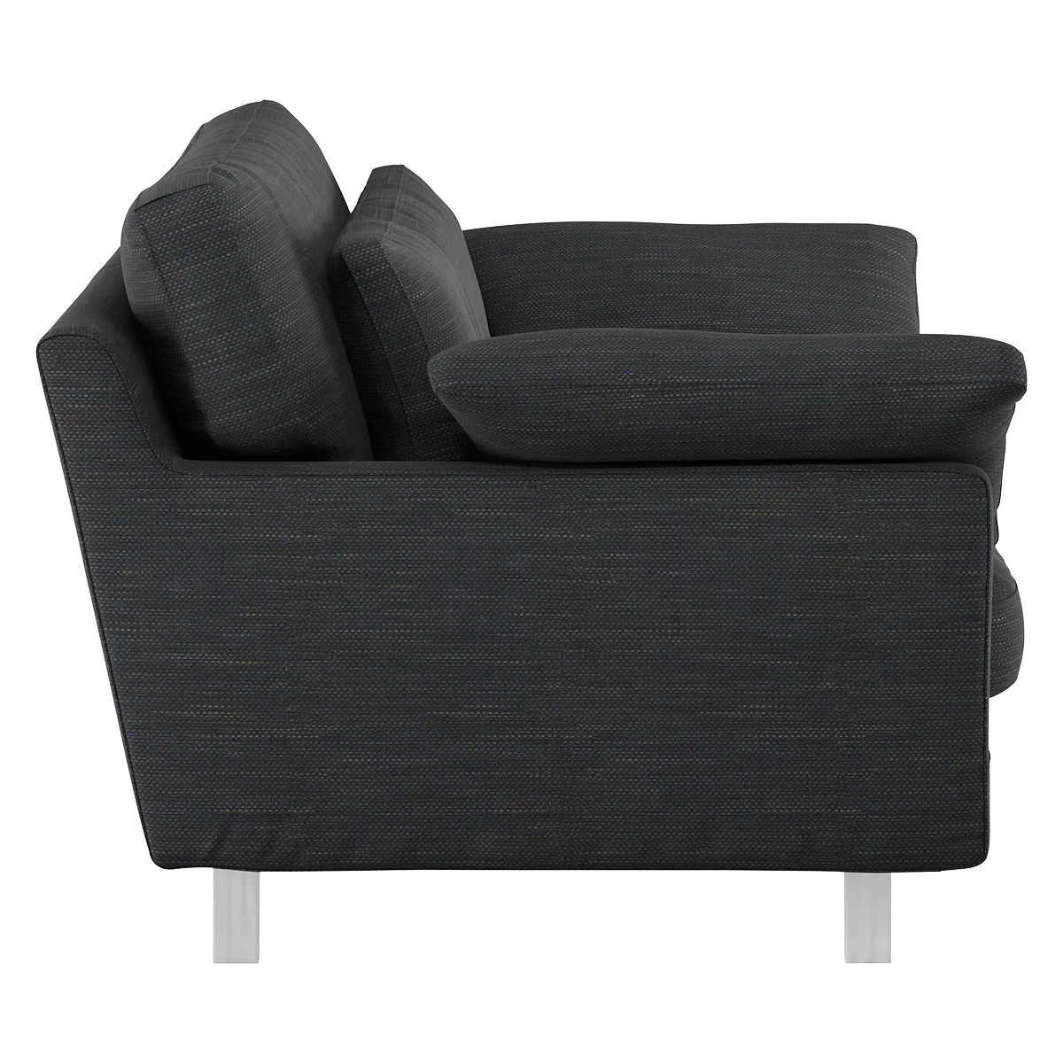 Cuscino Charcoal Grey Textured FaBric Compact Sofa, Charcoal – image 4