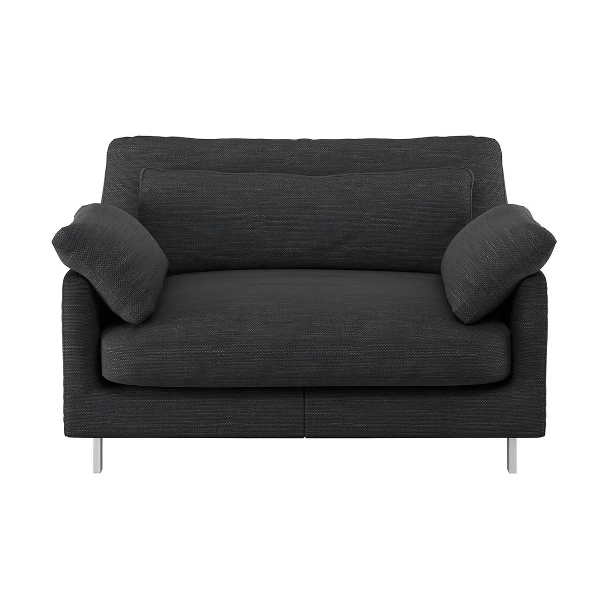 Cuscino Charcoal Grey Textured FaBric Compact Sofa, Charcoal – image 1