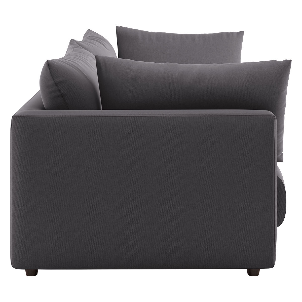 Clemence Grey Brush Cotton 4 Seat Sofa, Charcoal – image 3