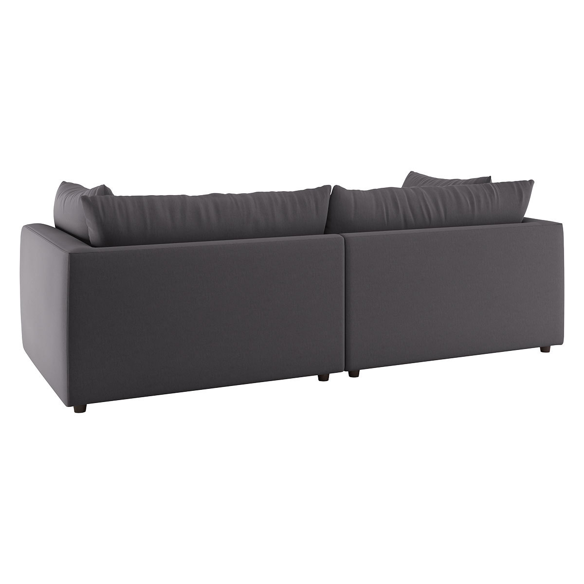 Clemence Grey Brush Cotton 4 Seat Sofa, Charcoal – image 5
