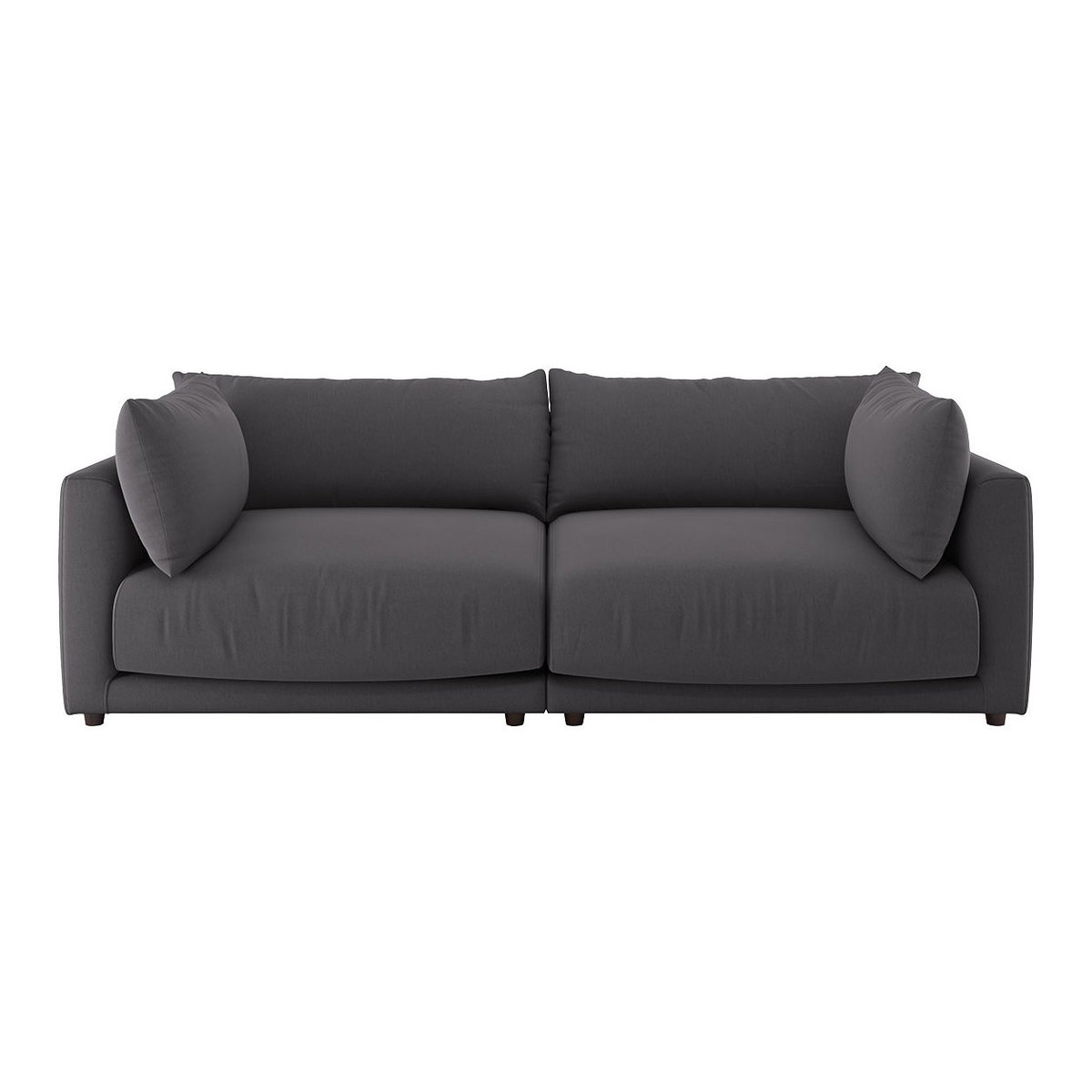 Clemence Grey Brush Cotton 4 Seat Sofa, Charcoal – image 1