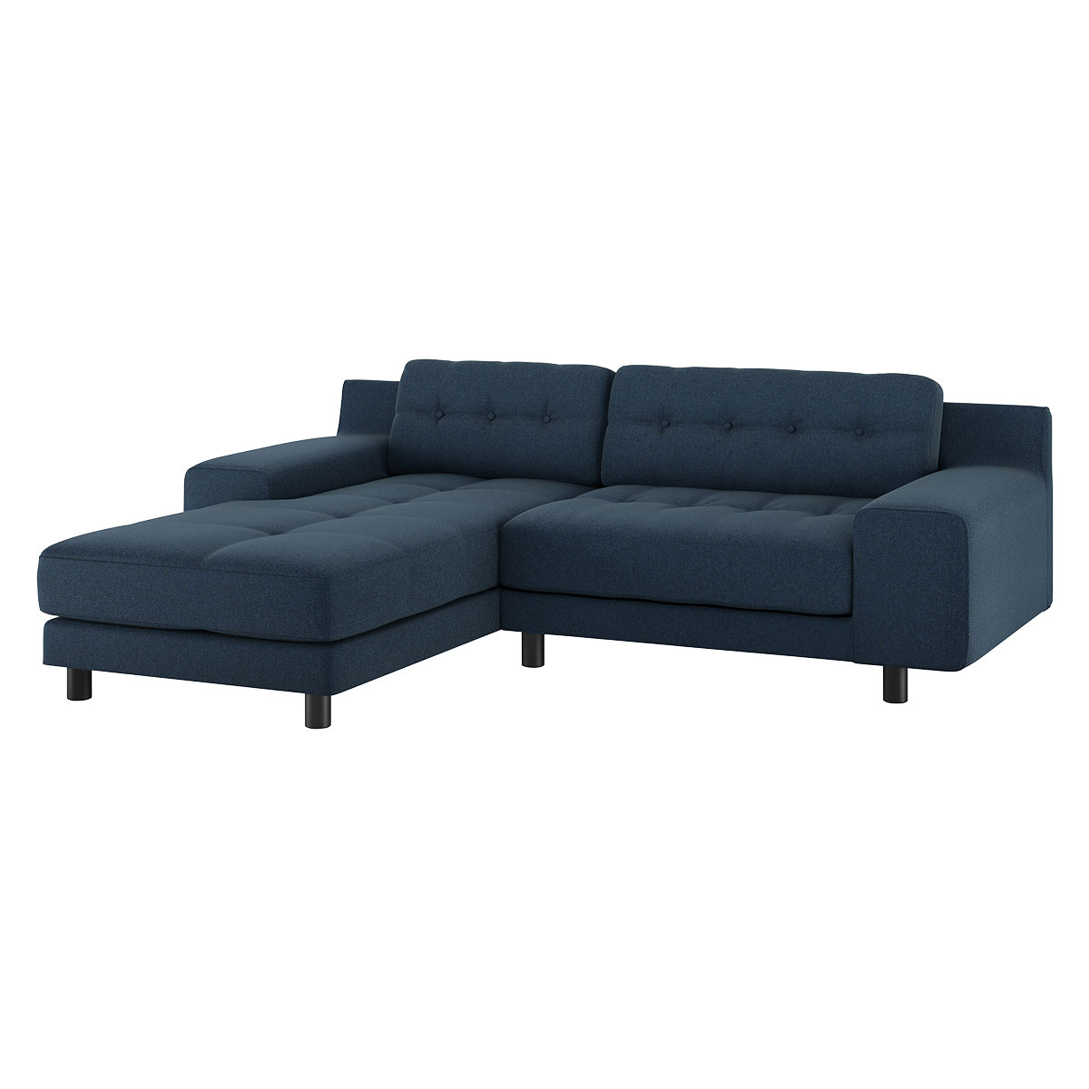 Hendricks Blue Herringbone Wool Small Left-Hand Chaise Sofa, Navy – image 3
